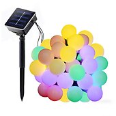 cheap Solar String Lights-Outdoor Solar String Light Solar LED String Lights Matte Bulb Warm White Colorful White 8 Mode Outdoor Waterproof 7M 50LEDs Fairy Lights Christmas Wedding Holiday Decoration Lights Garden Light