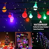 cheap Solar String Lights-Outdoor Solar String Light Solar LED String Lights Matte Bulb Warm White Colorful White 8 Mode Outdoor Waterproof 7M 50LEDs Fairy Lights Christmas Wedding Holiday Decoration Lights Garden Light