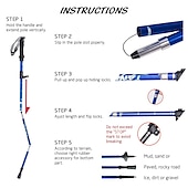 ieftine Εργαλεία Χειρός-reglați stâlp de trekking în 5 secțiuni aliaj de aluminiu pliabil ultra-ușor telescopic în aer liber bastoane de drumeție pliabile bastoane de trekking camping portabil baston de drumeție baston de