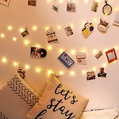 cheap Battery String Lights-Elegant Wedding Party Reception LED Photo Clip String Lights – 5M 50LEDs/10M 100LEDs, Battery Powered Copper Wire, Photo Display Lights for Bedroom Party Decor