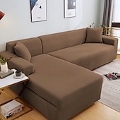 baratos Cobertura de Sofa-capas de sofá à prova de poeira todo-poderosas, elásticas, em forma de l, capa de sofá em tecido supermacio, cor de vinho, com uma capa de reforço grátis, capa de sofá moderna para sala de estar,