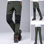 billiga Botten-Herr Vandringsbyxor Fleecefodrade byxor Softshell-byxor Vinter Utomhus Håller värmen Vindtät Vattenavvisande Multi Pocket Underdelar Elastisk midja Ficka med blixtlås Herrgrå Armégrön Jakt Skidåkning