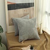 preiswerte Kissen-Trends-Dekorative Wurfkissen, 1 Stück, schlichter Cord-Kissenbezug, einfacher Maisstreifen-Kissenbezug, reine Farbe, Plüschkissen, mehrfarbig, Sofa-Umarmungskissenbezug, rosa, blau, salbeigrün, lila, gelb