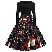 abordables Robe de fête de Noël-père Noël Robe de Noël Robe De Noël Fantaisie Femme Noël Nouvel an la veille de Noël 1950s Noël Adulte Soirée Noël Réveillon du nouvel an Robe