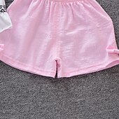 cheap Sets-Girls&#039; 3D Cartoon Bow T-shirt &amp; Shorts Short Sleeve Chic &amp; Modern Basic Casual Kid&#039;s