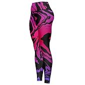 voordelige Yoga leggings en panty's-Dames Leggings Sports Gym Leggings Yogabroek Spandex Rode roos Winter Panty Legging 3D-afdrukken Grafisch Buikcontrole Billenlift Kleding Kleding Yoga Fitness Sportschooltraining Hardlopen / Sportief