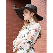 cheap Party Hats-Hats Polyester Straw Hat Sun Hat Casual Holiday Simple With Bowknot Headpiece Headwear
