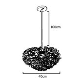 tanie Światła wysp-Lampa wisząca led 30/40/45/50/55/60/70 cm pojedynczy projekt wisiorek lekki metal pióro artystyczne inspirowane naturą 220-240 v