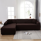 billiga Sofföverdrag-stretch sofföverdrag överdrag vinröd elastisk sektionssoffa fåtölj loveseat 4- eller 4- eller 3-sits L-form grå blå vanlig solid mjuk slitstark tvättbar