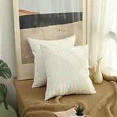 preiswerte Kissen-Trends-Dekorative Wurfkissen, 1 Stück, schlichter Cord-Kissenbezug, einfacher Maisstreifen-Kissenbezug, reine Farbe, Plüschkissen, mehrfarbig, Sofa-Umarmungskissenbezug, rosa, blau, salbeigrün, lila, gelb