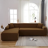 billiga Sofföverdrag-stretch sofföverdrag överdrag vinröd elastisk sektionssoffa fåtölj loveseat 4- eller 4- eller 3-sits L-form grå blå vanlig solid mjuk slitstark tvättbar