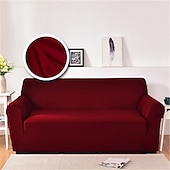 baratos Cobertura de Sofa-Capa de sofá elástica à prova de poeira e todo-poderosa, capa de sofá de tecido supermacio cor de vinho com uma capa de reforço grátis (cadeira/sofá de dois lugares/3 lugares/4 lugares)