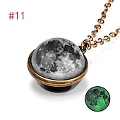 cheap Necklaces &amp; pendants-farjing planet necklace, glow in the dark galaxy system double sided glass dome planet necklace pendant jewelry gift