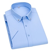 economico Camicie Button Down da uomo-Per uomo Camicie Camicia abbottonata Resistente alle rughe Camicia con colletto Stampe astratte Matrimonio Ufficio Nero Bianco Rosa Blu marino Manica corta Squadrata Per tutte le stagioni