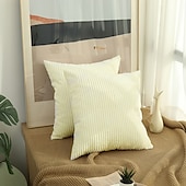 preiswerte Kissen-Trends-Dekorative Wurfkissen, 1 Stück, schlichter Cord-Kissenbezug, einfacher Maisstreifen-Kissenbezug, reine Farbe, Plüschkissen, mehrfarbig, Sofa-Umarmungskissenbezug, rosa, blau, salbeigrün, lila, gelb