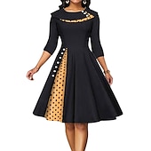 cheap Dresses-Princess Cocktail Dress Vintage Dress Knee Length Dress Flare Dress Cosplay A-Line Women&#039;s Business / Ceremony / Wedding Date Bachelorette Party Adults&#039; Spring Fall