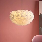 tanie Światła wysp-Lampa wisząca led 30/40/45/50/55/60/70 cm pojedynczy projekt wisiorek lekki metal pióro artystyczne inspirowane naturą 220-240 v