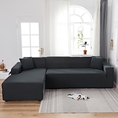 billiga Sofföverdrag-stretch sofföverdrag överdrag vinröd elastisk sektionssoffa fåtölj loveseat 4- eller 4- eller 3-sits L-form grå blå vanlig solid mjuk slitstark tvättbar