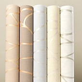voordelige Behang-cool wallpapers structuurbehang muurschildering vlies 3d behang moderne print reliëf streep wandbekleding sticker film voor thuis woonkamer slaapkamer binnen tv achtergrond home decor 53*1000cm