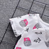 cheap Sets-Girls&#039; 3D Cartoon Bow T-shirt &amp; Shorts Short Sleeve Chic &amp; Modern Basic Casual Kid&#039;s