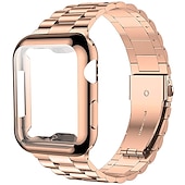 billige Apple Watch-bånd-Lenkearmbånd Kompatibel med Apple Watch-klokkereim med Case Metalllås Spenne Rustfritt stål Erstatningsklokkerem til 38mm 40mm 41mm 42mm 44mm 45mm 49mm iwatch Series Ultra 8 7 6 SE 5 4 3 2 1