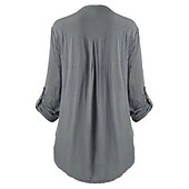 preiswerte Damen Arbeitsoberteile-Damen Hemd Spitzenhemd Tunika Hemdbluse elegant Urlaub Damen einfarbig Blumenspitze Häkel Langarm normale Oberteile Hemdkragen Party Casual Alltag Schwarz Weiß Wein Mintgrün