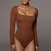 billiga Danskläder till latindans-Latinamerikansk dans Trikot / Onesie Ren Färg Dam Träning Dagliga kläder Långärmad Polyester
