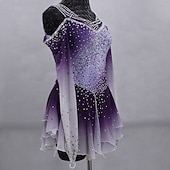 economico Abiti da Pattinaggio Artistico-Vestito da pattinaggio artistico Per donna Da ragazza Pattinaggio sul ghiaccio Vestiti Completi Grigio Croce posteriore Retato Elastene Elevata elasticità Addestramento Competizione Vestiti da