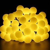 cheap Solar String Lights-Outdoor Solar String Light Solar LED String Lights Matte Bulb Warm White Colorful White 8 Mode Outdoor Waterproof 7M 50LEDs Fairy Lights Christmas Wedding Holiday Decoration Lights Garden Light