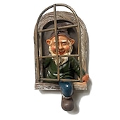 halpa puutarhaveistoksia ja patsaita-mini puutarha käsityöt koristelu gnome jättää ikkunan oikukas puu veistos puutarhan koristelu puutarha gnome ulkokoriste