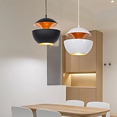 economico Luci a sospensione-lampada a sospensione a led lampada da soffitto 25cm 35cm rotonda design semplice oro nero oro bianco e27 / e26 i lampada a led ristorante lampada da soffitto studio bar camera da letto lampada ac220v