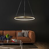 cheap Circle Design-1-Light LED Pendant Light 40cm 60cm 80cm Aluminum Acrylic Circle Gold White Black Painted Finishes Dimmable for Modern Simple Home Kitchen Bedroom 25W 38W 50W ONLY DIMMABLE WITH REMOTE CONTROL
