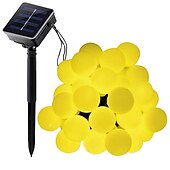 cheap Solar String Lights-Outdoor Solar String Light Solar LED String Lights Matte Bulb Warm White Colorful White 8 Mode Outdoor Waterproof 7M 50LEDs Fairy Lights Christmas Wedding Holiday Decoration Lights Garden Light