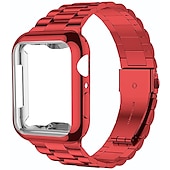 billige Apple Watch-bånd-Lenkearmbånd Kompatibel med Apple Watch-klokkereim med Case Metalllås Spenne Rustfritt stål Erstatningsklokkerem til 38mm 40mm 41mm 42mm 44mm 45mm 49mm iwatch Series Ultra 8 7 6 SE 5 4 3 2 1
