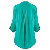 preiswerte Damen Arbeitsoberteile-Damen Hemd Spitzenhemd Tunika Hemdbluse elegant Urlaub Damen einfarbig Blumenspitze Häkel Langarm normale Oberteile Hemdkragen Party Casual Alltag Schwarz Weiß Wein Mintgrün