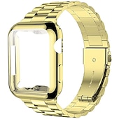 billige Apple Watch-bånd-Lenkearmbånd Kompatibel med Apple Watch-klokkereim med Case Metalllås Spenne Rustfritt stål Erstatningsklokkerem til 38mm 40mm 41mm 42mm 44mm 45mm 49mm iwatch Series Ultra 8 7 6 SE 5 4 3 2 1