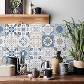 olcso Csempematricák-24/48db öntapadó falmatricák vízálló divatos marokkói csempe matricák kreatív konyha fürdőszoba nappali