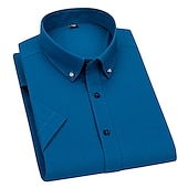 economico Camicie Button Down da uomo-Per uomo Camicie Camicia abbottonata Resistente alle rughe Camicia con colletto Stampe astratte Matrimonio Ufficio Nero Bianco Rosa Blu marino Manica corta Squadrata Per tutte le stagioni