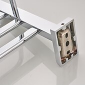 economico Mensole per il bagno-portasciugamani multifunzione portasciugamani pieghevole moderno mensola da bagno in ottone massiccio con ganci a parete argentato