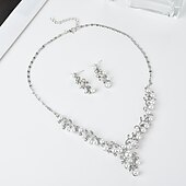 cheap Accessories and More-Hoop Earrings Two-piece Suit Imitation Pearl Alloy 1 Necklace Earrings Women's Stylish Elegant Fashion Cute Lovely Geometrical Precious Geometric Jewelry Set For School Gift Daily