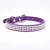 economico Collari, pettorine e guinzagli per cani-collare per cani regolabile / retrattile con strass in pelle pu viola rosso blu rosa nero per cane da ragazza