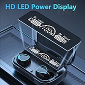 abordables Auriculares TWS-M10 TWS Auriculares inalámbricos Bluetooth 5.1 2000mAh Power Bank Auriculares verdaderamente inalámbricos deportivos auriculares Bluetooth 9D sonido HIFI