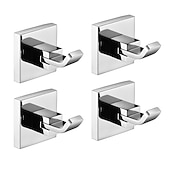 billige Garderobekroker-multifunksjons kappekrok, moderne stil, 304 rustfritt stål, 4-farget sort, krom, børstet, gull - veggmontert for bad og soverom