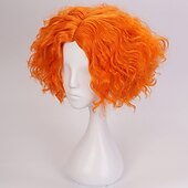 economico Parrucche da festa-Parrucca Cappellaio Matto parrucca corta arancione riccia cosplay parrucche di Halloween