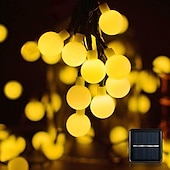 cheap Solar String Lights-Outdoor Solar String Light Solar LED String Lights Matte Bulb Warm White Colorful White 8 Mode Outdoor Waterproof 7M 50LEDs Fairy Lights Christmas Wedding Holiday Decoration Lights Garden Light