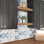 olcso Csempematricák-24/48db öntapadó falmatricák vízálló divatos marokkói csempe matricák kreatív konyha fürdőszoba nappali