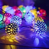 cheap Solar String Lights-Elegant Wedding Party Reception Solar LED String Lights - Moroccan Ball Outdoor Garden Lights, Waterproof 10M-50LED, 7M-30LED, 5M-20LED Globe Lanterns for Home Decoration