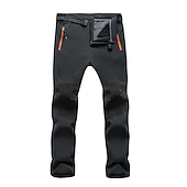 billiga Botten-Herr Vandringsbyxor Fleecefodrade byxor Softshell-byxor Vinter Utomhus Håller värmen Vindtät Vattenavvisande Multi Pocket Underdelar Elastisk midja Ficka med blixtlås Herrgrå Armégrön Jakt Skidåkning
