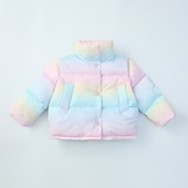 billige Jente&#039;s dun- og parka-jakke-Unisex Gutt Jente 3D عادي Jakke Dun Langermet Høst Vinter Aktiv Mote Grunnleggende Barn 2-6 år Skole Feriereise Gate Normal