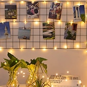 cheap Battery String Lights-Elegant Wedding Party Reception LED Photo Clip String Lights – 5M 50LEDs/10M 100LEDs, Battery Powered Copper Wire, Photo Display Lights for Bedroom Party Decor